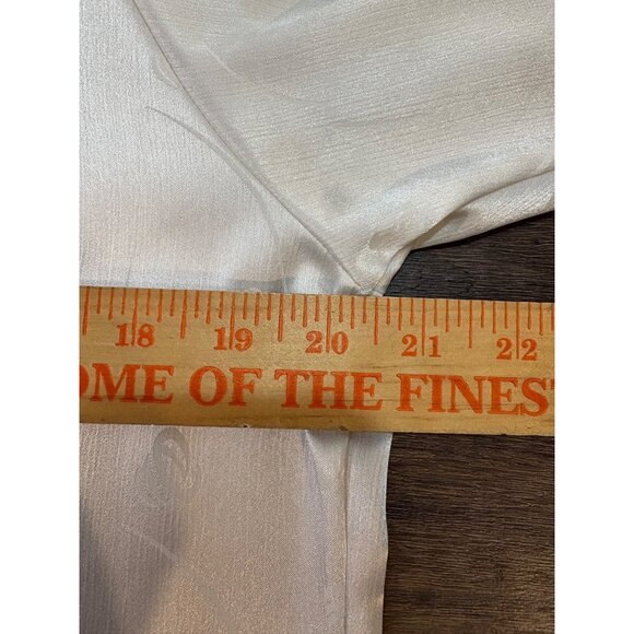 VTF Susan Hutton Ivory Satin Blouse Ruffled Collar Victorian Secretary Jacquard - Picture 8 of 8